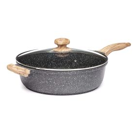 Prairie Signature 6 Quart Cast Aluminum Jumbo Cooker Saut√© Pan, Charcoal Speckle