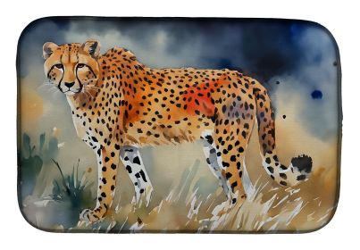 Cheetah Dish Drying Mat Absorbent Dish Drying Mat Pad for Kitchen Counter Dish Drainer Mat for Countertop, 14 x 21", Multicolor