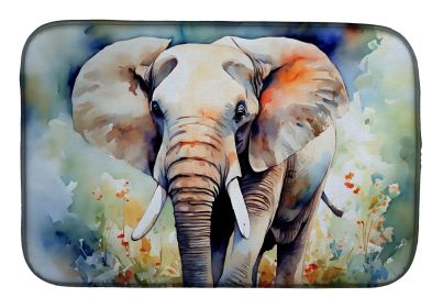 Elephant Dish Drying Mat Absorbent Dish Drying Mat Pad for Kitchen Counter Dish Drainer Mat for Countertop, 14 x 21", Multicolor