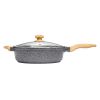 Prairie Signature 6 Quart Cast Aluminum Jumbo Cooker Saut√© Pan, Charcoal Speckle