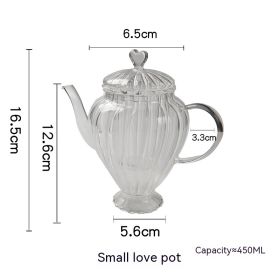 Classical British Glass Striped Heat-resistant Goblet Microwave Oven Available Tea Cup Afternoon Tea Explosion-proof Love Pot (Option: Small Love Pot-Conventional)