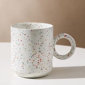 Ceramic Mug Coffee Milk Hand Painted Spray Point Breakfast Cup (Option: Round Ear-301 To 400ml)