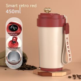Smart Insulation Cup Good-looking (Option: Retro Red Show Temperature-450ML Customizable)