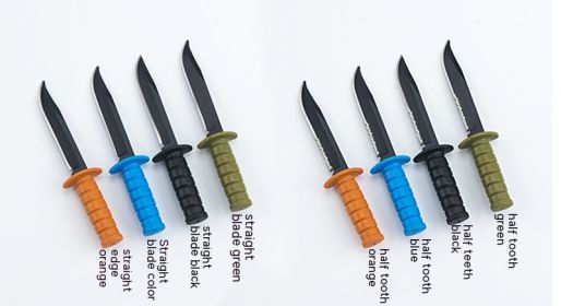 Mini Knife Necklace Knife Outdoor Camping Self-defense Survival Tool (Option: Half Tooth Orange-102)
