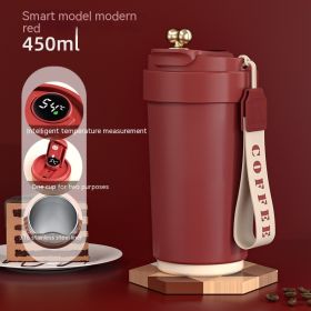 Smart Insulation Cup Good-looking (Option: Modern Red Show Temperature-450ML Customizable)