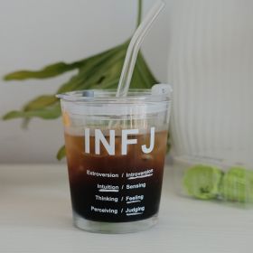 Accompanying Glass Cup With Cover Straw (Option: Infp)