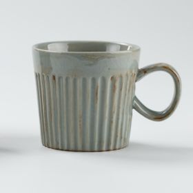 Coffee Cup Latte Household Mark Water Retro Stoneware Ceramic Cup (Option: Handheld Brush Gray-170ml)
