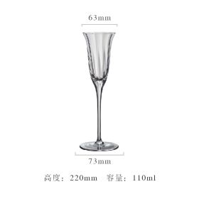 Light Luxury Red Wine Lace-inserted High-leg Crystal Glass (Option: Transparent Champagne Glass)