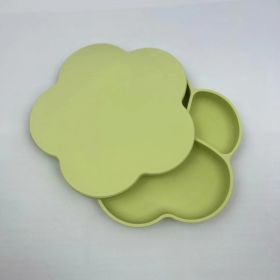 Children's Cat Claw Silicone Plate Food Grade (Option: Rice yellow-With lid)
