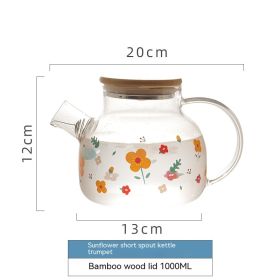 Art Glass Cold Water Kettle Tea Cup Tray (Option: Small Size Bamboo Cover)