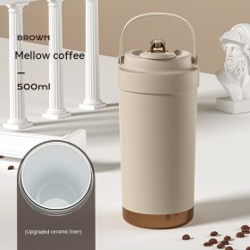 Female Student Portable Convenient Outdoor Coffee Cup (Option: Coffee Ceramic Coated Liner-500ml)