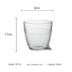 Tempered Glass Water Wine Glass Heat-resistant Scaled Milk Cup (Option: 1017A Transparent 220ml-4pcs)