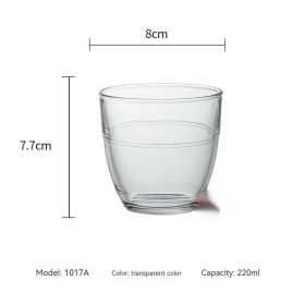 Tempered Glass Water Wine Glass Heat-resistant Scaled Milk Cup (Option: 1017A Transparent 220ml-1PCS)
