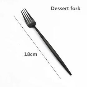 Stainless Steel Knife And Forks Black Tableware Set (Option: Salad forks)