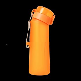 Plastic Fragrance Ring Straw Sports Bottle (Option: Frosted Orange-750ml)