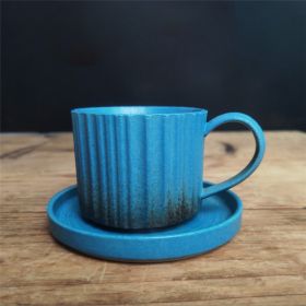 Ceramic Coffee Set Set Retro Kiln Baked (Option: Kiln Baked Blue-250ml)