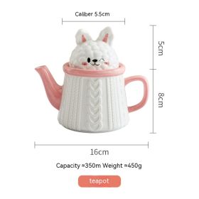 Cartoon Sweater Rabbit Embossed Ceramic Water Cup Kettle Cute Ins Style Teapot Tea Set (Option: Rabbit Water Bottle)