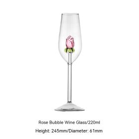 Creative Cute Rose Atmosphere Bordeaux White Wine Goblet (Option: Sparkling Wine Glass 220ml)