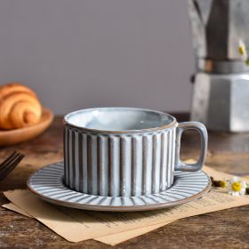 French Kiln Baked Retro Ceramic Coffee Set Suit (Option: Fish Belly White-201or300ml)