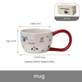 Cute Cartoon Milk Oatmeal Couple Coffee Mug Cup (Option: White Cartoon Avatar-340ml)