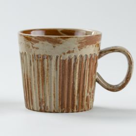 Coffee Cup Latte Household Mark Water Retro Stoneware Ceramic Cup (Option: Handheld Brush Green-170ml)