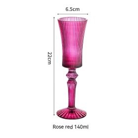 Household Fashion Simple Goblet Glass (Option: Rose Red)