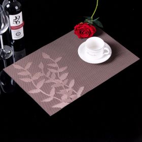 PVC Western-style Placemat Water Plants Leaves Insulation Placemat (Color: Dark Coffee)