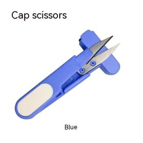 U-shaped Fish Wire Scissors With Cover (Color: Blue)