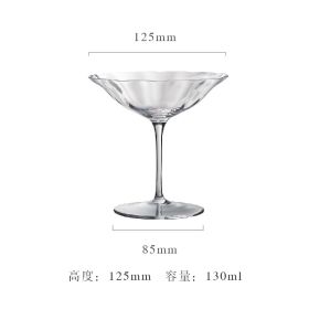 Light Luxury Red Wine Lace-inserted High-leg Crystal Glass (Option: Transparent Cocktail Glass)