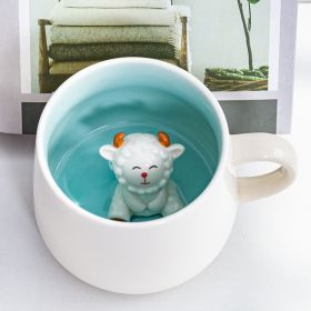 3D Cartoon Animal Ceramic Coffee Cup (Option: Little Sheep-301 To 400ml)