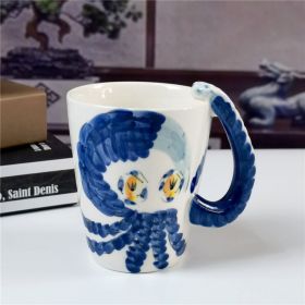 Cute Cartoon Animal Ceramic Cup Set (Option: Octopus-301to400ml)