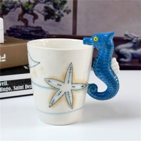 Cute Cartoon Animal Ceramic Cup Set (Option: Seahorse-301to400ml)