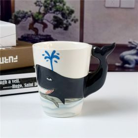 Cute Cartoon Animal Ceramic Cup Set (Option: Whale-301to400ml)