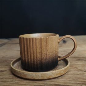 Ceramic Coffee Set Set Retro Kiln Baked (Option: Palaeo Yellow-250ml)