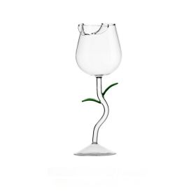 Creative Roses Red High-end Entry Lux Wine Glass Goblet Set (Option: 280ml Green Leaf)
