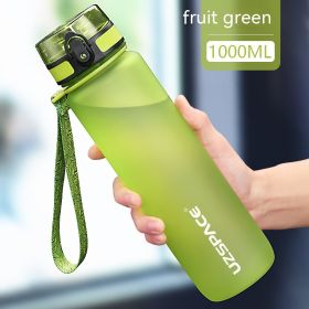 Large Capacity High Temperature Resistant Portable Fitness Plastic Cup Sports Kettle (Option: Fruit Green-500 Ml)