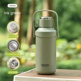 Stainless Steel Large Capacity Insulation Pot Good-looking (Option: 1200ML Green-Inside 316 Outside 304)