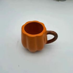Creative High-looking Vintage Ceramic Pumpkin Cup (Option: Orange-400ml)