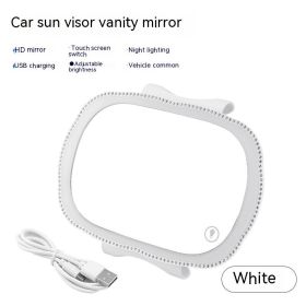 Automotive Sun Louver High Clearness Makeup Mirror LED Light (Color: White)