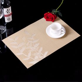 PVC Western-style Placemat Water Plants Leaves Insulation Placemat (Color: Beige)