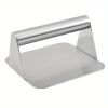 1pc; Burger Press; 304 Stainless Steel Meat Press; Round Or Square Burger Smasher; Grill Press Perfect For Kitchen Accessories; Home Kitchen Items
