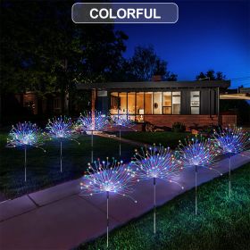 1 Pack Solar Firework Light Outdoor, IP65 Waterproof Solar Garden Flower Lights With 8 Lighting Modes, Decorative Fairy Lights With Stake, Halloween D (Color: Multicolor, size: 8 Mode 150LEDS)