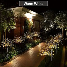 1 Pack Solar Firework Light Outdoor, IP65 Waterproof Solar Garden Flower Lights With 8 Lighting Modes, Decorative Fairy Lights With Stake, Halloween D (Color: Warm White, size: 8 Mode 240LEDS)