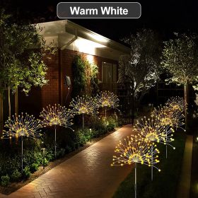 1 Pack Solar Firework Light Outdoor, IP65 Waterproof Solar Garden Flower Lights With 8 Lighting Modes, Decorative Fairy Lights With Stake, Halloween D (Color: Warm White, size: 8 Mode 200LEDS)