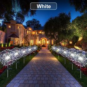 1 Pack Solar Firework Light Outdoor, IP65 Waterproof Solar Garden Flower Lights With 8 Lighting Modes, Decorative Fairy Lights With Stake, Halloween D (Color: White, size: 8 Mode 240LEDS)