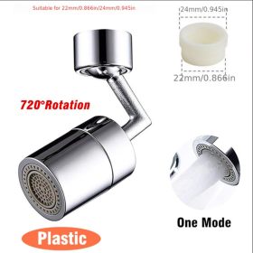 1pc New Universal 1080¬∞ Rotation Extender Faucet Aerator; Plastic Splash Filter; Kitchen Washbasin Faucets Bubbler Nozzle Robotic Arm (Color: One Mode 720)