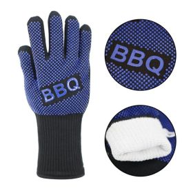 Seamless Outdoors Non- Slip BBQ Grill Gloves (Color: Blue)