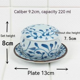 Underglaze Steaming Bowl Ceramic Stew Bowl With Lid High Temperature Resistance (Option: 17style)