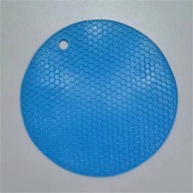 Silicone Placemat Anti-scald And Anti-slip Mat Silicone Dining Table Cushion (Option: Blue-Thickened 175MM)
