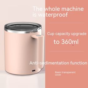 Portable Smart Magnetic Automatic Mixing Coffee Cup Rechargeable Rotating Home Office Travel Stirring Cup (Option: Pink-360ml)